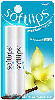 Зволожувальний бальзам для губ Ваніль Softlips Protectant/Sunscreen SPF 20 Lip Balm Vanilla 2 х 2 г