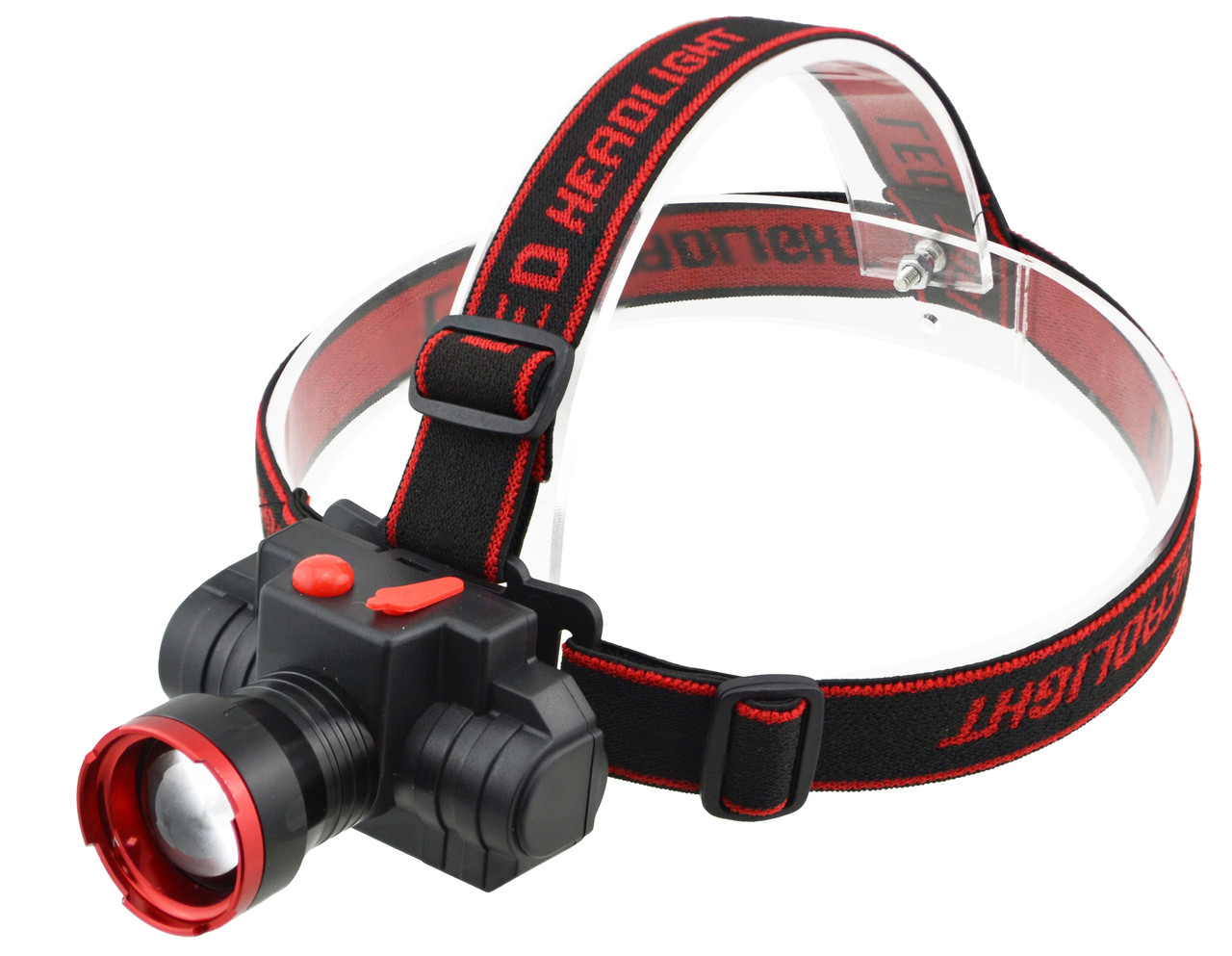 Налобний ліхтарик СОВА CB-0603 Q5 Zoom акумуляторний 1x18650 ЗУ від мережі Black-Red (3_06314), фото 1