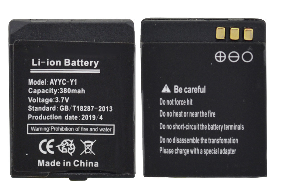 Акумулятор батарея для смарт-годинників AYYC-Y1 380 mah Black (3_00398)