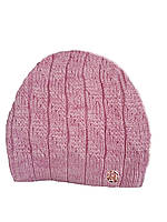 Женская зимняя вязаная шапка "Бэтта" Розовая (3_00838)
