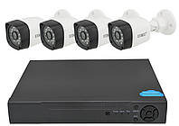 Комплект відеоспостереження на 4 камери UKC D001-4CH Full HD 1080P 3.6 мм 2 MP White (3_00892)