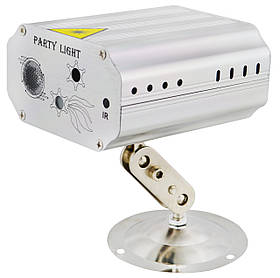 Лазерний проектор RIAS EMS083 з датчиком звуку та стробоскопом + пульт ДУ 220V Silver (3_00910)