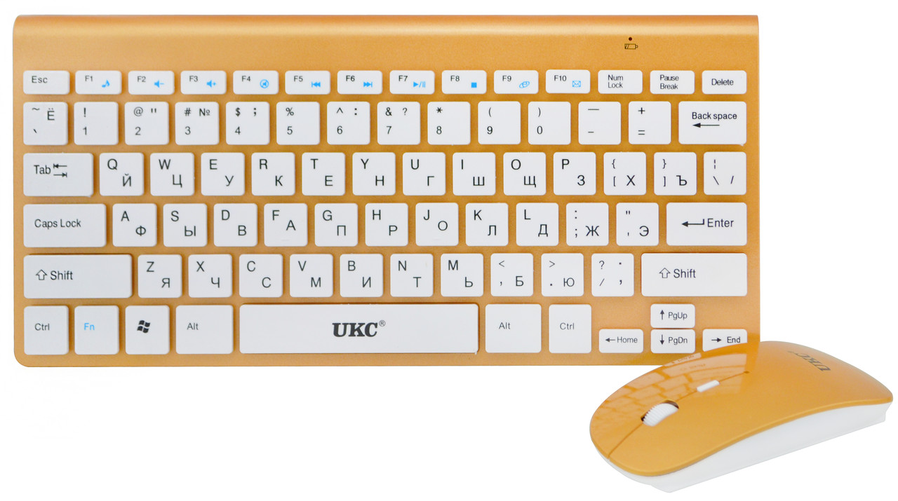 Комплект бездротової клавіатура з мишею UKC U902 Gold (3_01038)
