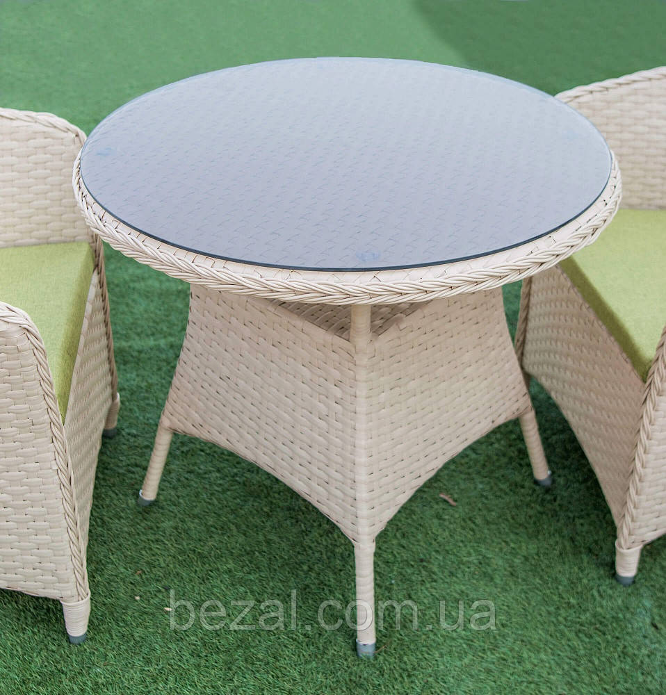 Комплект мебели из ротанга кресла плетеные и круглый столик Атлант - фото 2 - id-p1622485927