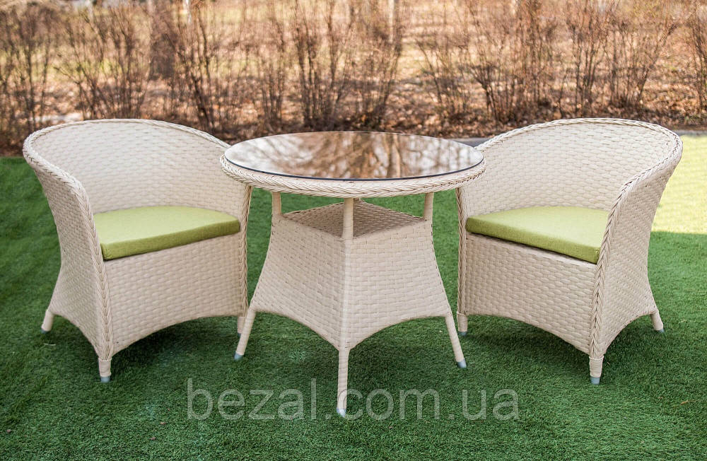 Комплект мебели из ротанга кресла плетеные и круглый столик Атлант - фото 10 - id-p1622485927
