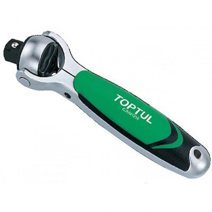 Трещотка Toptul CJMM1616 1/2" 72 зубца с шарниром (360°) (укороченная) 1/4"х1/2"