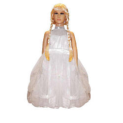 Карнавальні костюми — MKD-4404-к — Біле ошатне плаття на ранок принцеси, маскарадний костюм у садок