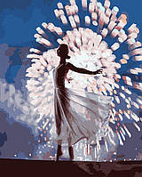 Картина по номерам люди балет 40×50 Балерина в сиянии огней, набор для росписи, номерные раскраски, живопись