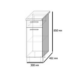 Біла кухонна шафа підлогова Сокме Аліна 300 мм без стільниці