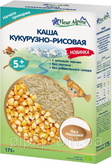 Fleur Alpine Organic Каша Безмолочная Кукурузно-рисовая 5м+ 175 Г (срок ...