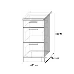 Біла кухонна шафа підлогова з ящиками Сокме Аліна 400 мм без стільниці