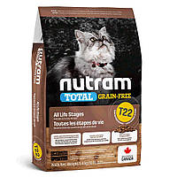 Nutram T22 Total Grain Free Turkey Chicken Cat (Нутрам Тотал Индейка Курица) корм для котов всех возрастов 20 кг.