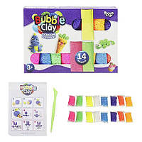 Креативна творчість Bubble Clay BBC-05-01U Danko Toys набір 14 шт. кульковий пластилін ліплення для дітей