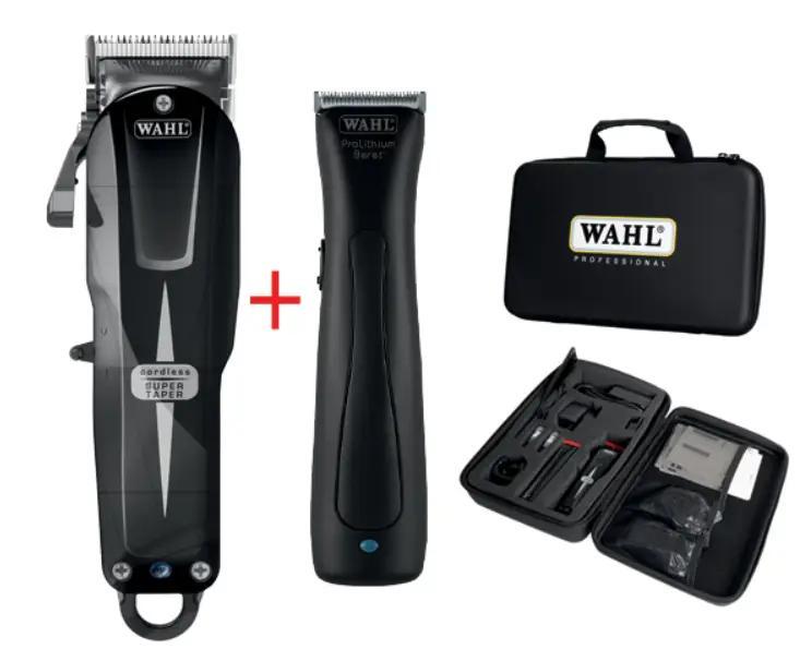 Набір машинок Wahl Cordless Combo: Super Taper Cordless Black + Beret Stealth у кейсі (08592-017)