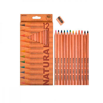 Олівці кольорові Marco Natural Jumbo товсті 12 кольорів з точилкою (6400-12CB)
