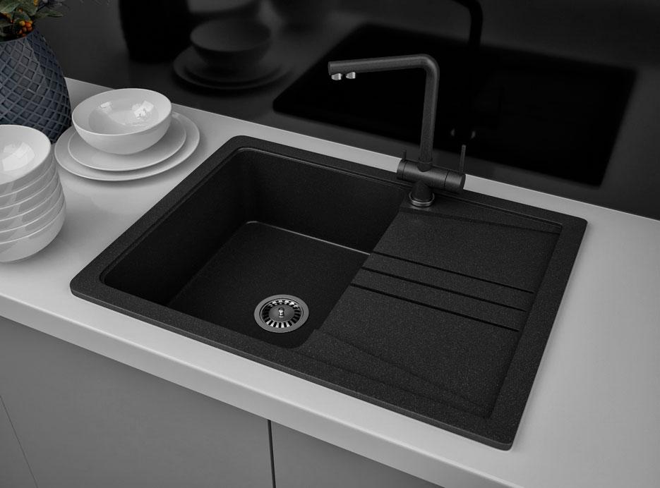 Гранітна мийка ASKANIA Elegant Сompact  RV 01 black