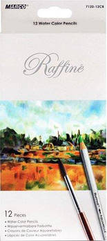 Олівці кольорові Marco Raffine акварельні з пензликом 12 кольорів (7120-12CB)