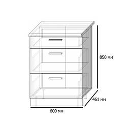 Біла кухонна шафа підлогова з ящиками Сокме Аліна 600 мм без стільниці