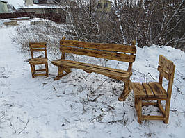 Лавка + 2 стільці. Садові меблі. Меблі для дачі.