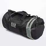 Cпортивна чоловічий сумка 40L ДЛЯ ЄДІНОБОРСТВ чорна з сірим для тренування і залу, фото 6