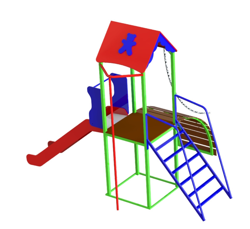Комплекс "Вежа" з гіркою, спортивно-ігровий для дітей.