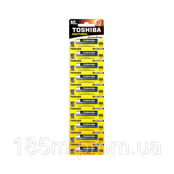 Батарейка TOSHIBA LR3 AAA HP ALKALINE blist 10 - фото 1 - id-p1622659174