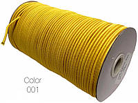 Резинка кругла 3 мм. Жовтий 001 "Шляпна" (100 метрів)