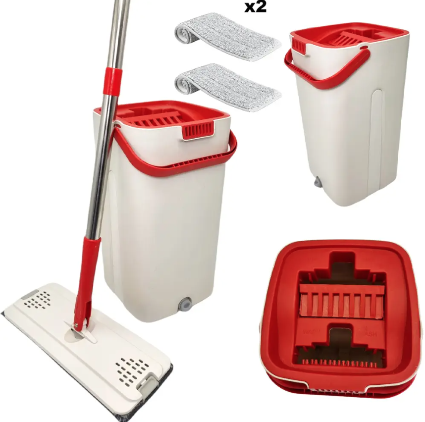 

Швабра лентяйка с ведром 8,5 л и автоматическим отжимом Scratch Cleaning Mop Комлект для уборки 2 в 1