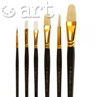 

Набор кистей KOLOS, №7068, синтетика и щетина круглая, плоская, овальная, 6 шт.