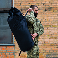 Сумка-рюкзак баул 105л UkrCossacks 1.0 тактичний для військових водонепроникний чорний