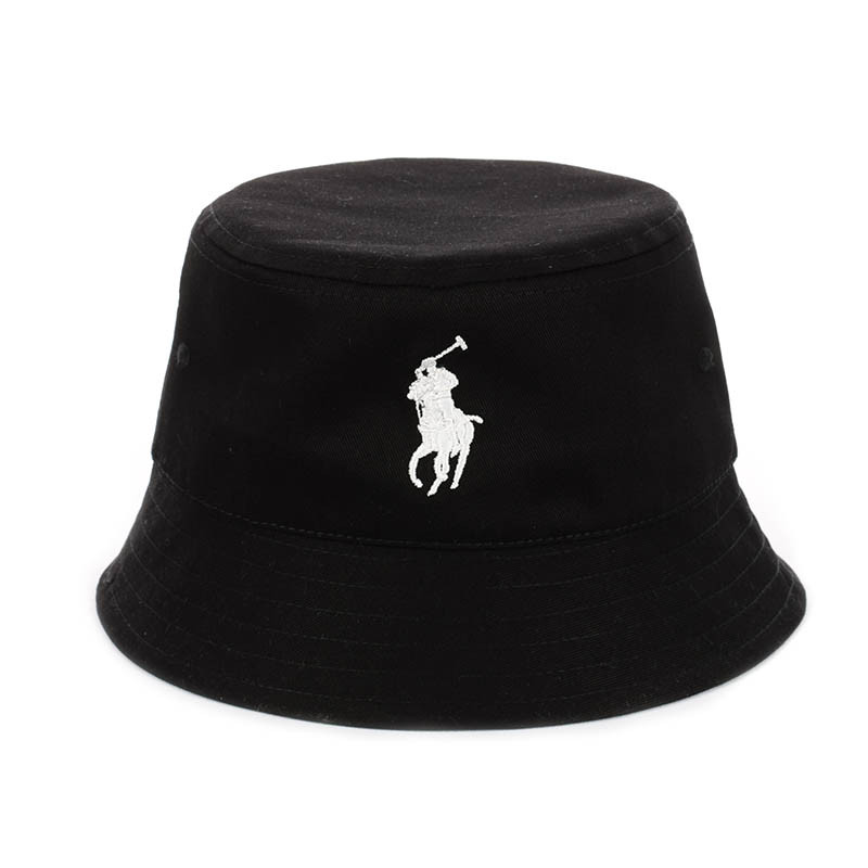 Чорна панама з вишивкою "Polo"