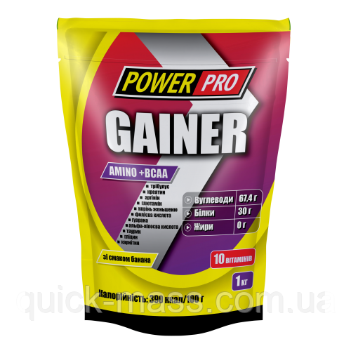 Гейнер Power Pro Gainer 1kg (різні смаки)