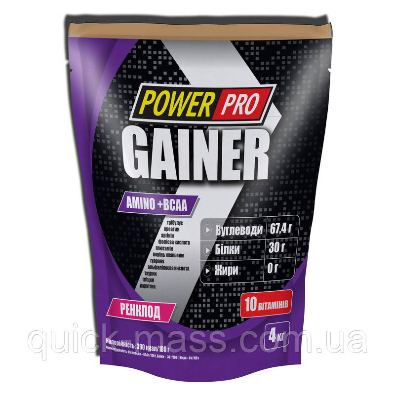 Гейнер Power Pro Gainer 4kg (різні смаки)