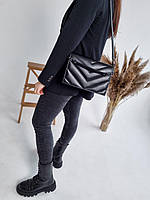 Класна жіноча сумочка з екошкіри. Чорна жіноча сумочка., фото 3