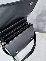 Класна жіноча сумочка з екошкіри. Чорна жіноча сумочка., фото 7