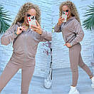 Жіночий спортивний костюм із двонитки з кофтою на блискавці та звуженими штанами (р. 42-46) 11so2006, фото 2