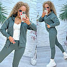 Жіночий спортивний костюм із двонитки з кофтою на блискавці та звуженими штанами (р. 42-46) 11so2006, фото 6