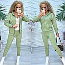 Жіночий спортивний костюм із двонитки з кофтою на блискавці та звуженими штанами (р. 42-46) 11so2006, фото 8