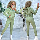 Жіночий спортивний костюм із двонитки з кофтою на блискавці та звуженими штанами (р. 42-46) 11so2006, фото 9