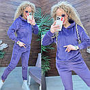 Жіночий оксамитовий спортивний костюм з худі та звуженими штанами (р. 42-48) 11so2007, фото 7