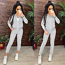 Жіночий спортивний костюм із двонитки з кофтою на блискавці та звуженими штанами з лампасами (р. 42-48) 11so2008, фото 10