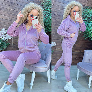 Жіночий оксамитовий спортивний костюм з кофтою на блискавці та звуженими штанами (р. 42-48) 11so2012