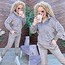 Жіночий оксамитовий спортивний костюм з кофтою на блискавці та звуженими штанами (р. 42-48) 11so2012, фото 2