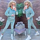 Жіночий оксамитовий спортивний костюм з кофтою на блискавці та звуженими штанами (р. 42-48) 11so2012, фото 3