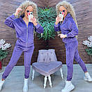 Жіночий оксамитовий спортивний костюм з кофтою на блискавці та звуженими штанами (р. 42-48) 11so2012, фото 7