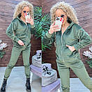 Жіночий оксамитовий спортивний костюм з кофтою на блискавці та звуженими штанами (р. 42-48) 11so2012, фото 9