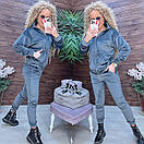 Жіночий оксамитовий спортивний костюм з кофтою на блискавці та звуженими штанами (р. 42-48) 11so2012, фото 10