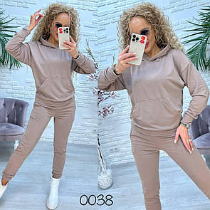 Жіночий спортивний костюм з двонитки з худорлявою і звуженими штанами джоггерами (р. 42-48) 11so2013