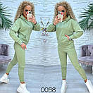 Жіночий спортивний костюм з двонитки з худорлявою і звуженими штанами джоггерами (р. 42-48) 11so2013, фото 2