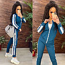 Спортивний костюм повсякденний з кофтою на блискавці та звуженими штанами з лампасами (р. 42-54) 11so2015, фото 3